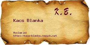 Kacs Blanka névjegykártya